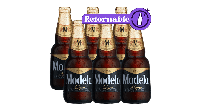 6 Pack Negra Modelo Botella Retornable 355ml - TaDa Delivery de Bebidas  |México