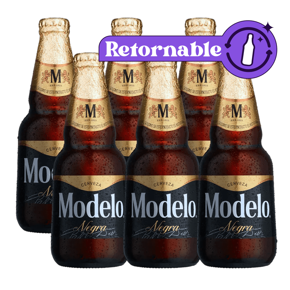 6 Pack Negra Modelo Botella Retornable 355ml - TaDa Delivery de Bebidas  |México