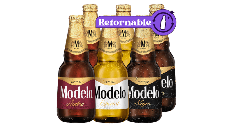 6 Pack Modelo MIX Ambar Botella 355ml - TaDa Delivery de Bebidas |México