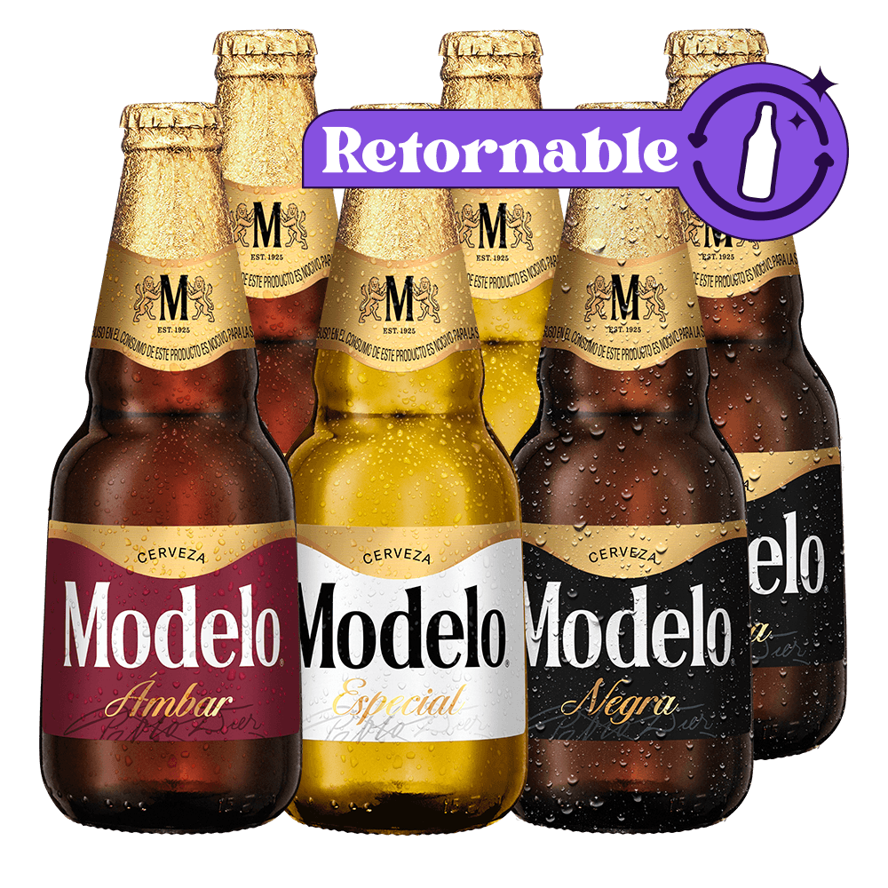 6 Pack Modelo MIX Ambar Botella 355ml - TaDa Delivery de Bebidas |México