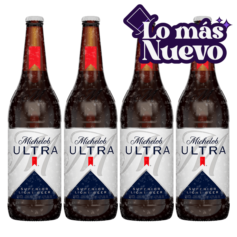 4 Pack Michelob Ultra Botella 850ml - TaDa Delivery de Bebidas |México