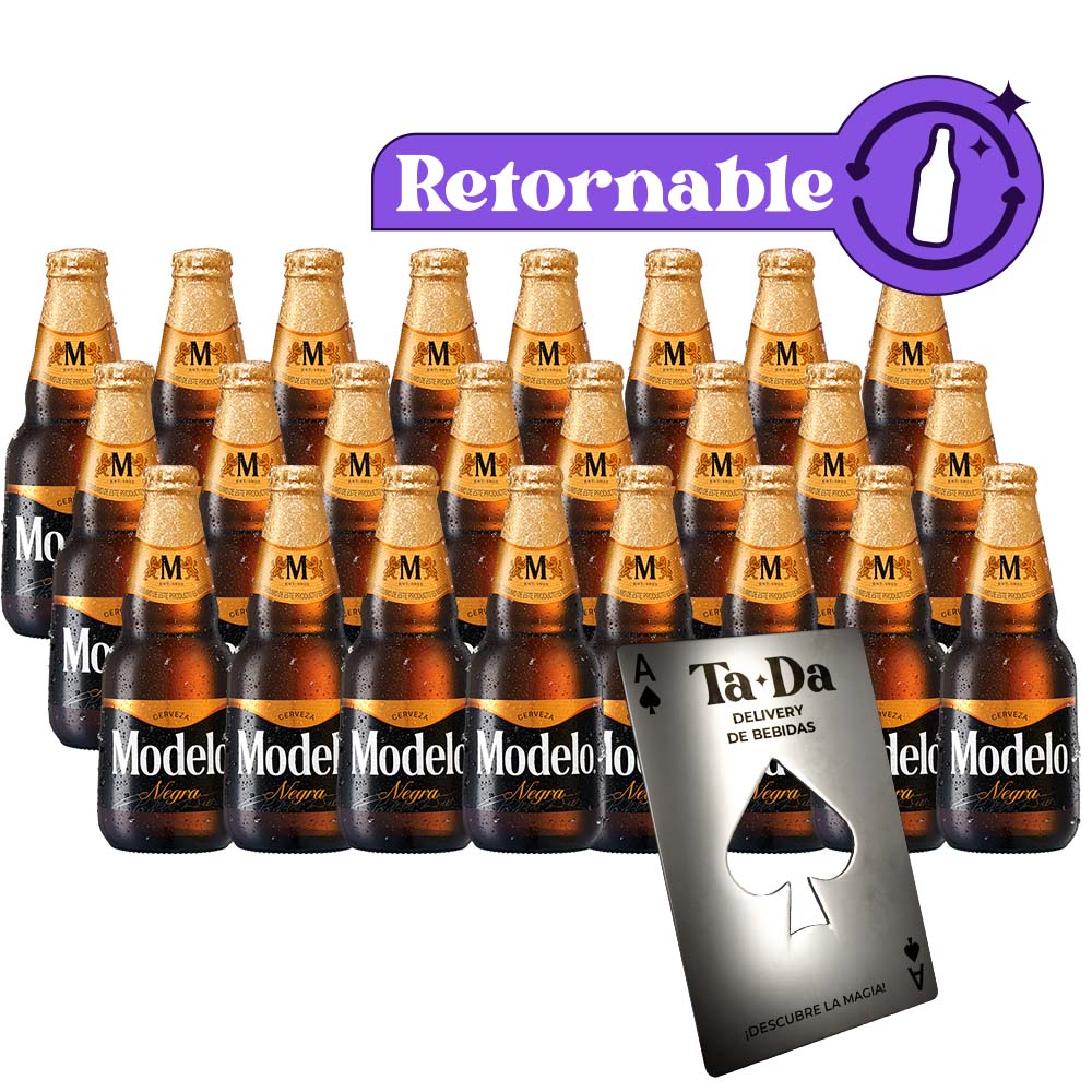 24 Pack Negra Modelo Botella Retornable 355ml + 1 Destapador TaDa - TaDa  Delivery de Bebidas |México