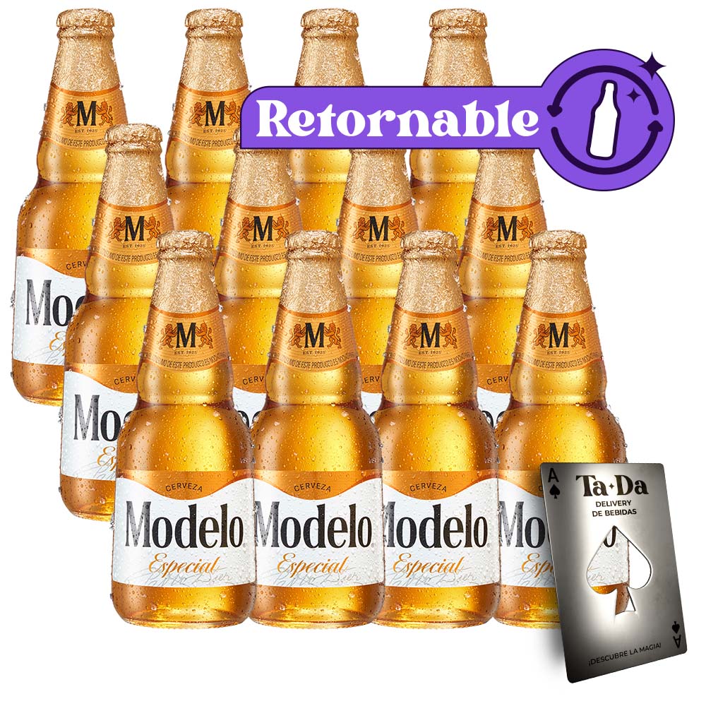 12 Pack Modelo Especial Botella Retornable 355ml + 1 Destapador TaDa - TaDa  Delivery de Bebidas |México