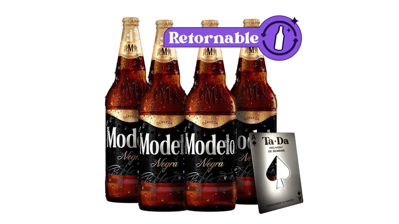 4 Pack Negra Modelo Mega 1L + 1 Destapador TaDa - TaDa Delivery de Bebidas  |México